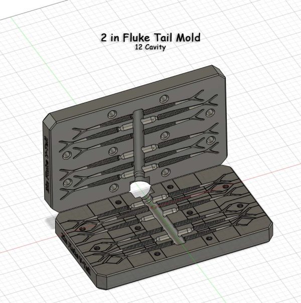 2 in Fluke V-Tail - 12 cavity mold