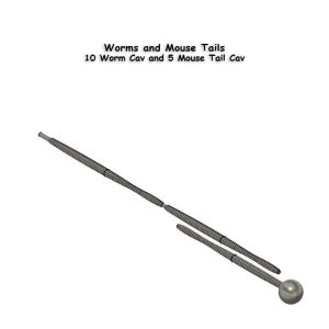 Worms and Mouse tails 2.5in 15 Cavity Mold