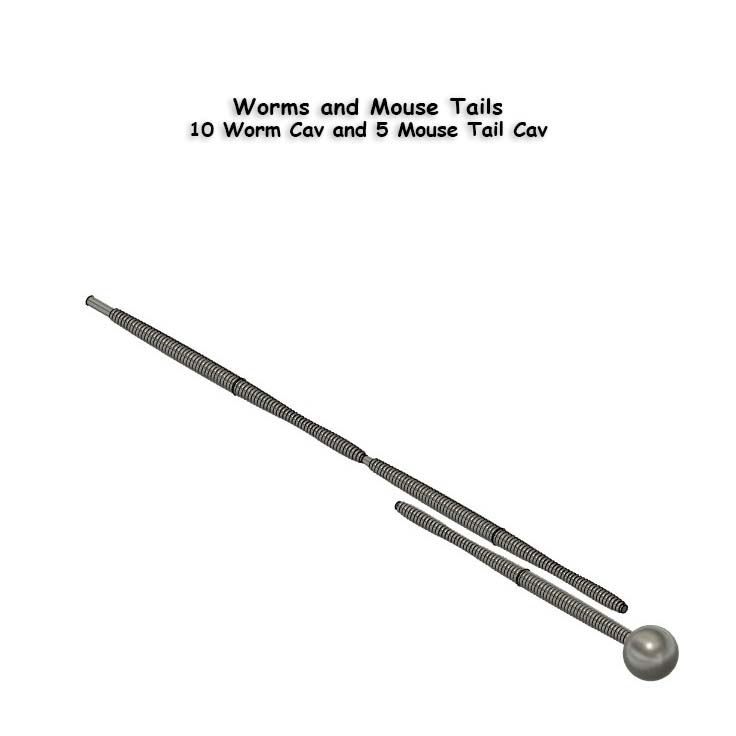 Worms and Mouse tails 2.5in 15 Cavity Mold